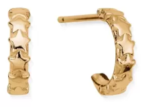 Image of ChloBo GEH3321 Tiny Multi Star Huggie Hoops Gold Plated Jewellery