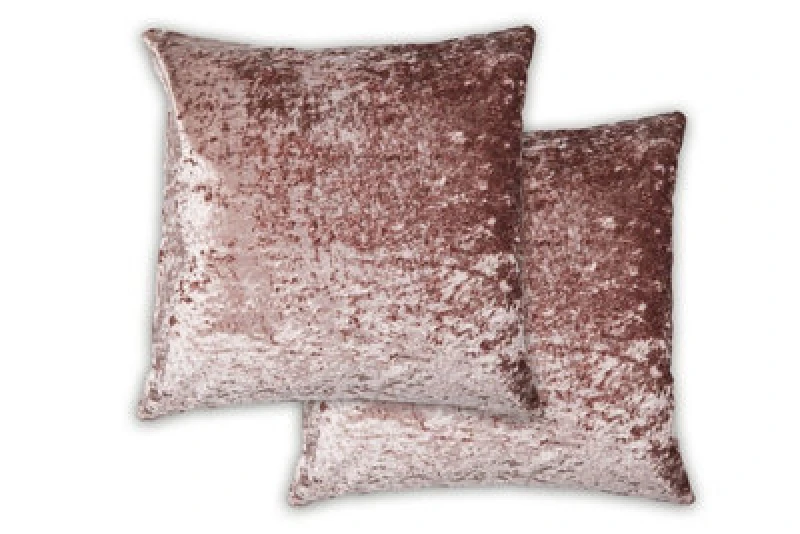 Image of Crushed Velvet Cushion Cover In Pink