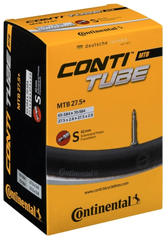 Image of Continental MTB Inner Tube 27.5X1.75-2.50 Light Presta 42mm BLACK