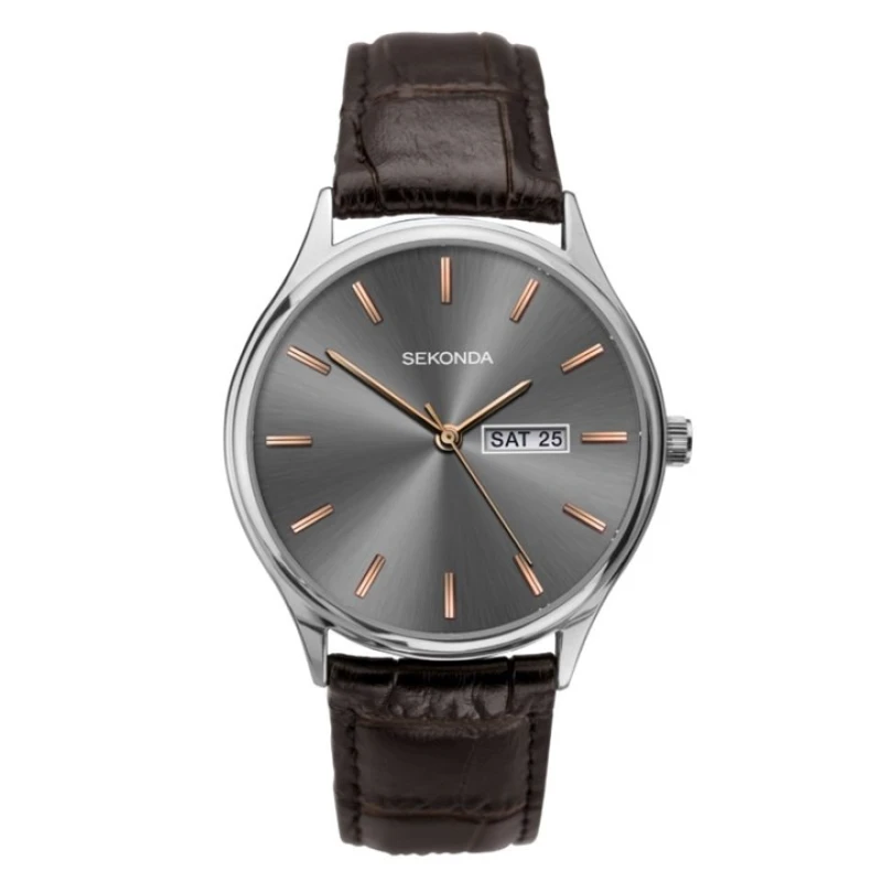 Image of Sekonda 1685 Brown Leather Strap Watch - W31257