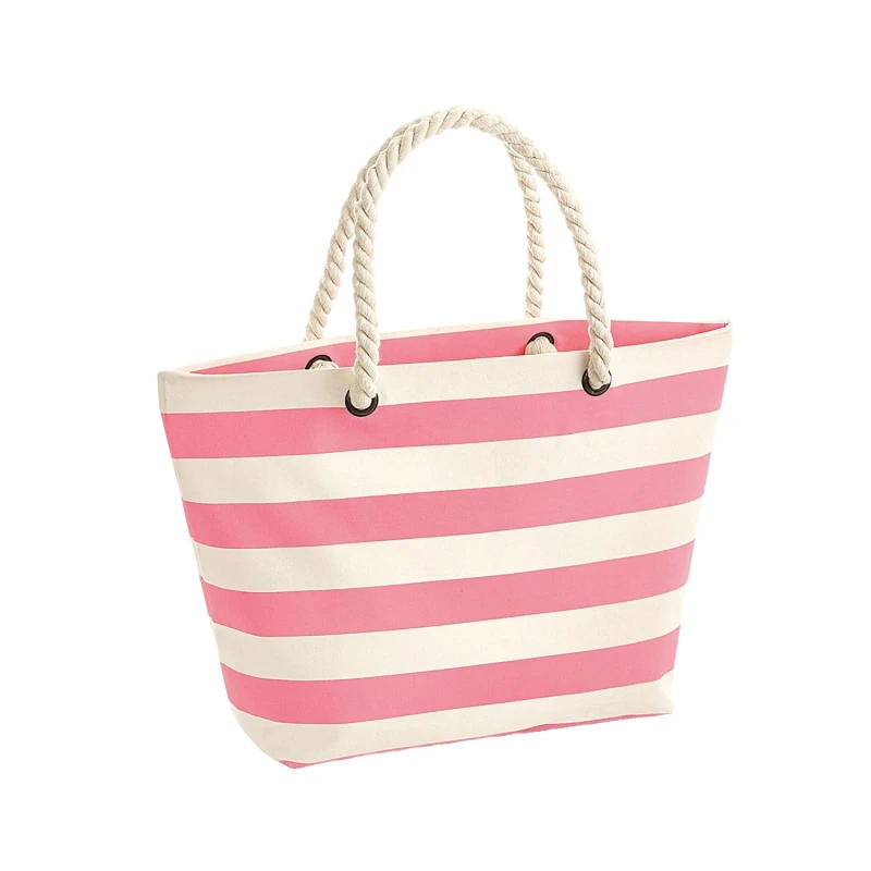 Image of Westford Mill Womens Boardwalk Striped Tote Bag in Natural Natural Female One Size