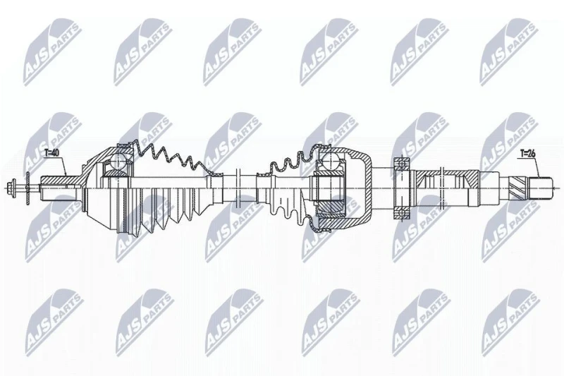 Image of NTY NPW-FR-157 Drive shaft Manual Transmission, Front Axle Right Drive Shaft (13)