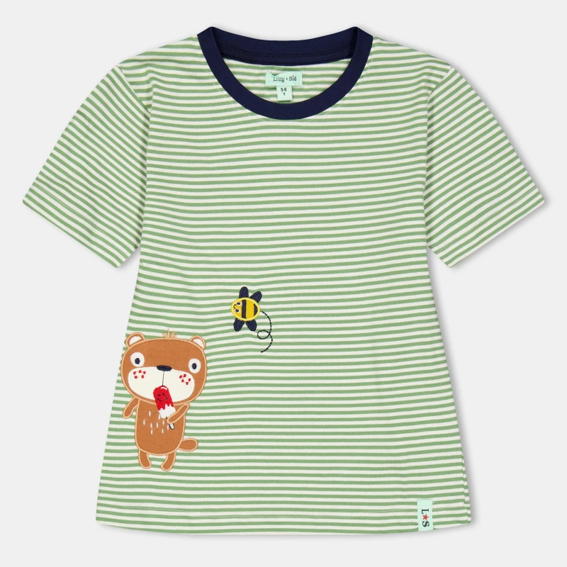 Image of Lilly + Sid Sid & Busy Stripe T-Shirt Green male