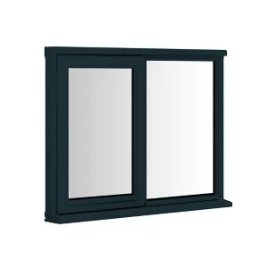 image of Clear Double Glazed Anthracite Grey Timber Side & Top Hung Window, (H)1195mm (W)1795mm