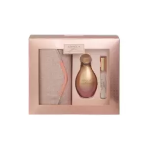 image of Sarah Jessica Parker Lovely You Gift Set 100ml Eau de Parfum + 10ml Eau de Parfum + Rose Gold Clutch Bag