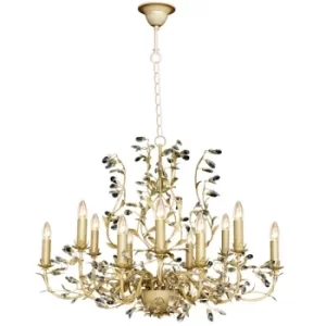 Image of Michelan 12 Light Multi Arm Chandeliers Beige Gold