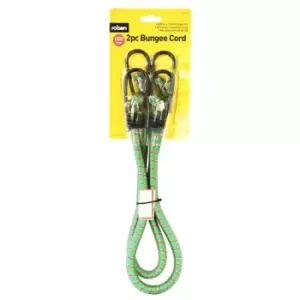 Image of Rolson Bungee Cord, Green, 600mm, Set of 2