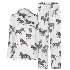 Image of Chelsea Peers Maternity Zebra Pyjama Set - White