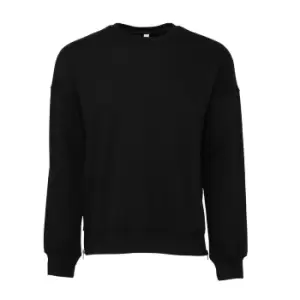 image of Bella + Canvas Unisex Adult Sponge Fleece Drop Shoulder Sweatshirt (S) (DTG Black)