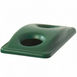 Image of Rubbermaid Slim Jim Bin Lid Bottles and Cans Green 2692-GRNR001090