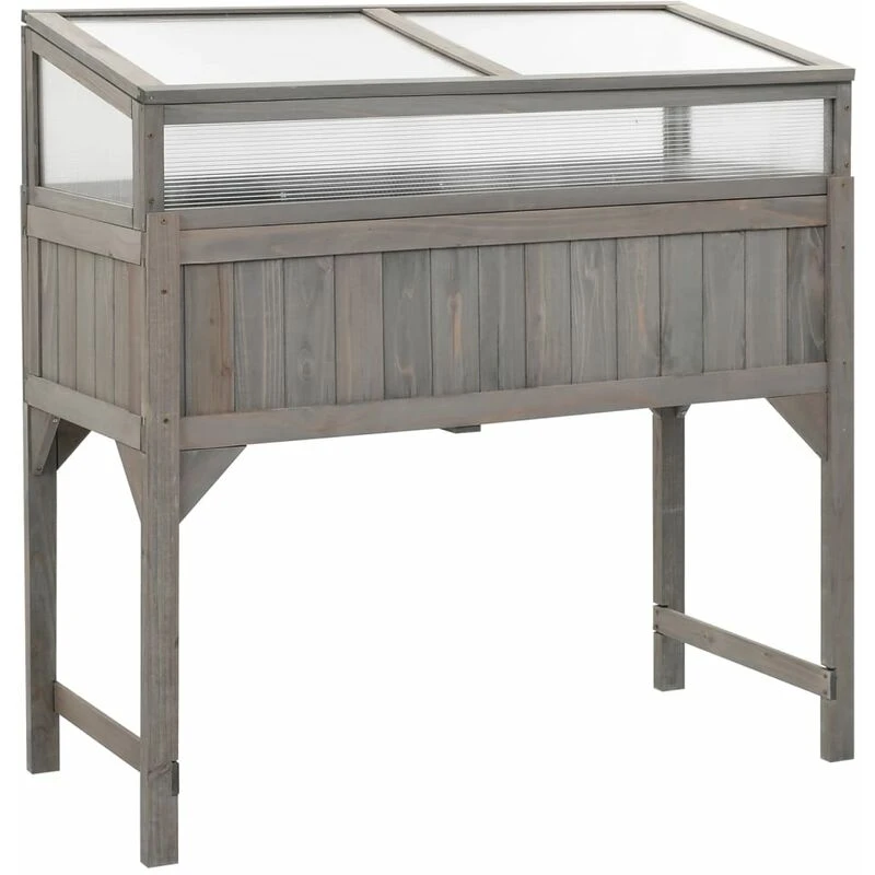 Image of VIDAXL Raised Bed with Greenhouse 110x54x120cm Solid Fir Wood Vidaxl 8720286452554