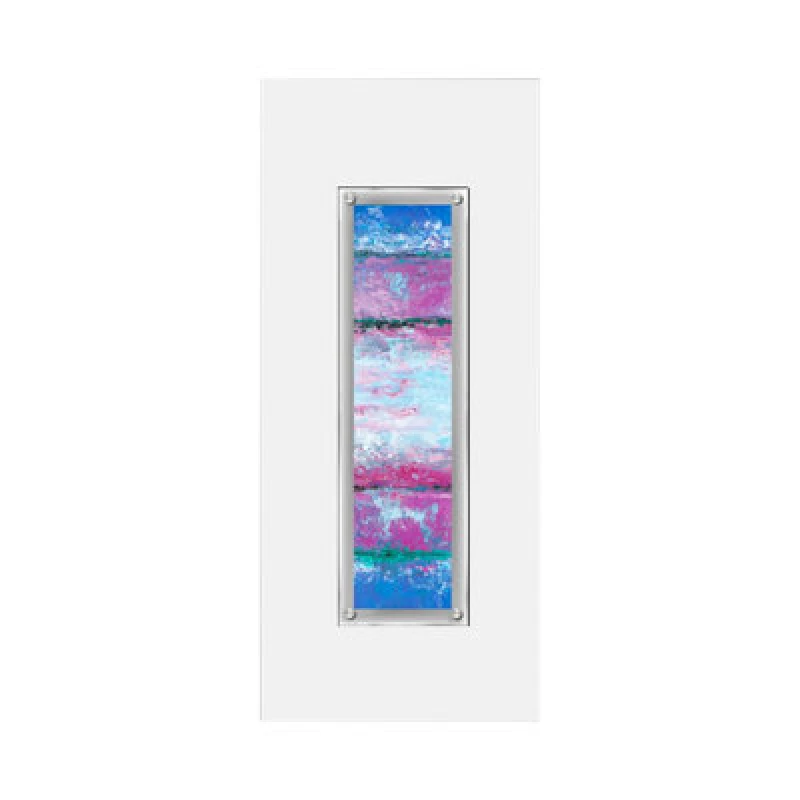 Image of Premier Housewares Abstract Blue 1 Framed Wall Art White