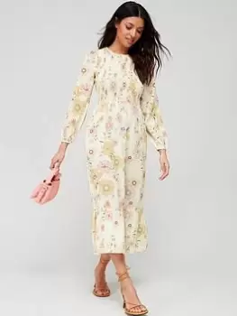Image of Barbour Barbour Coraline Maxi Frill Hem Dress - Yellow, Yellow, Size 12, Women