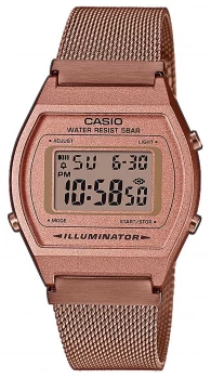 Image of Casio Vintage Digital Rose Gold PVD mesh Bracelet Watch
