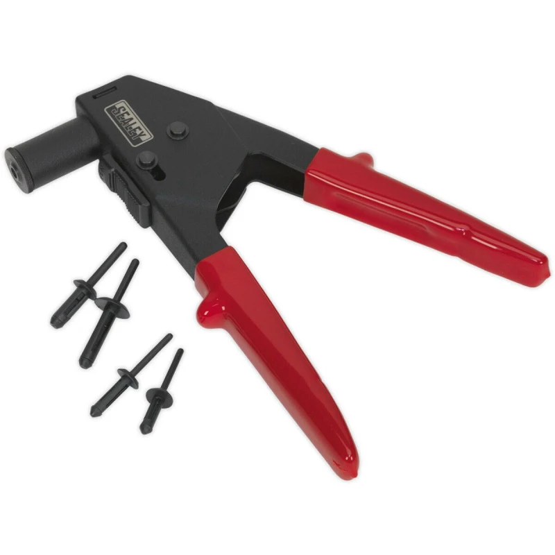 Image of Loops Plastic Riveting Kit - Hand Rivet Gun - Adjustable Nozzle PVC Sheet Bodywork Gun Multi