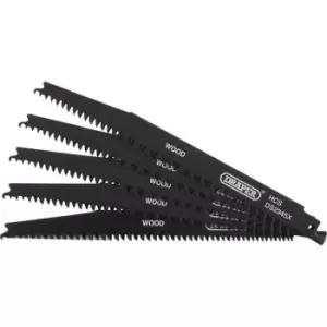 Image of Draper Wood and Plastic Cutting Reciprocating Saw Blades 200mm Pack of 5