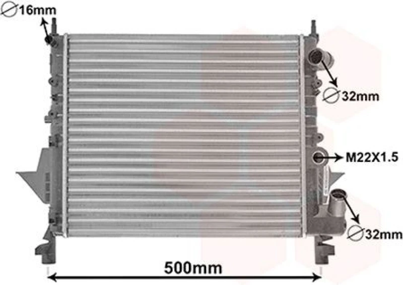 Image of VAN WEZEL Engine radiator VAN WEZEL 43002158