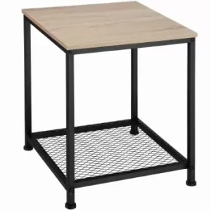 Image of TecTake Derby Bedside Table - Light Brown And Black