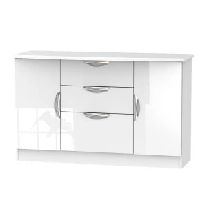 Image of Indices 3-Drawer, Double Door Sideboard - White