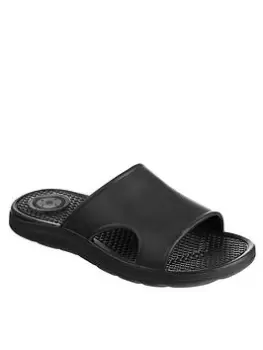 image of TOTES Mens Solbounce Vented Slide Sandal - Black, Size 10, Men