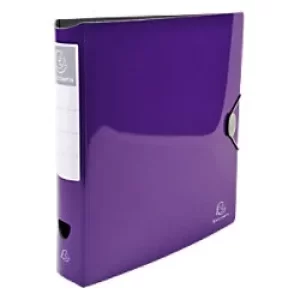 image of Iderama Lever Arch File Glossy PP A4 S75mm, Purple, Pack of 6