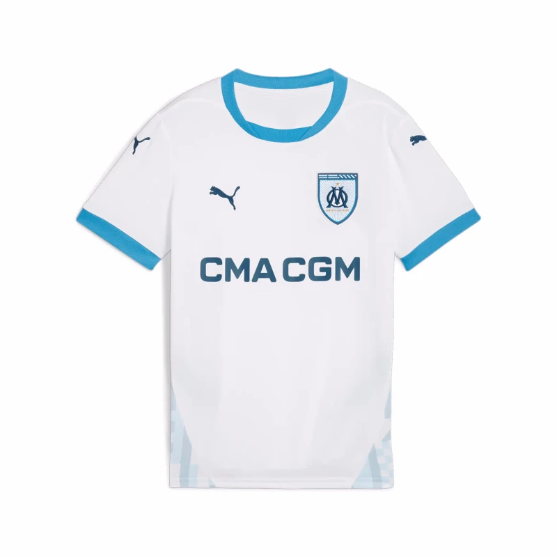 Image of Puma Olympique De Marseille Home Shirt 2024 2025 Juniors - White White 9 - 10 Years