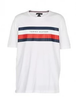 Image of Tommy Hilfiger Stripe T-s, White, Size 2XL, Men