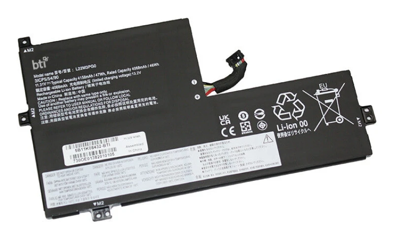 Image of BTI BTI 47Wh 3 cell 5B11K08428 compatible battery for Lenovo 82W4000BUS 82W4000BUS IDEAPAD SLIM 3 CHROME 14M868 82XJ IDEAPAD SLIM 3 CHROME 14M868 5B11