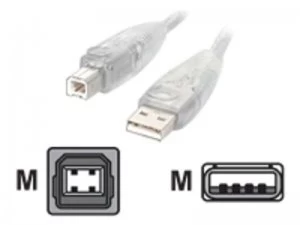 Image of Startech Transparent USB 2.0 Device Cable 10FT
