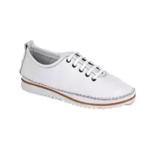 Image of Mod Comfys Womens/Ladies Flexi Softie Leather Trainers (3 UK) (White)