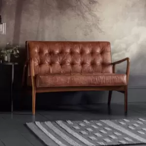 Image of Gallery Direct Humber 2 Seater Sofa Vintage Brown Leather
