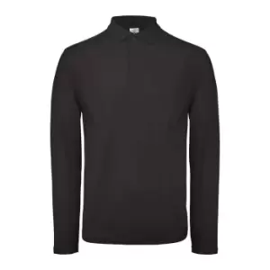 Image of B&C ID.001 Mens Long Sleeve Polo (Pack Of 2) (3XL) (Jet Black)