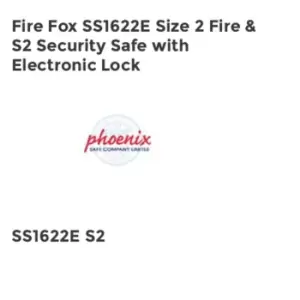 image of Fire Fox SS1622E Size 2 Fire & S2 Security Safe with Electronic Lock