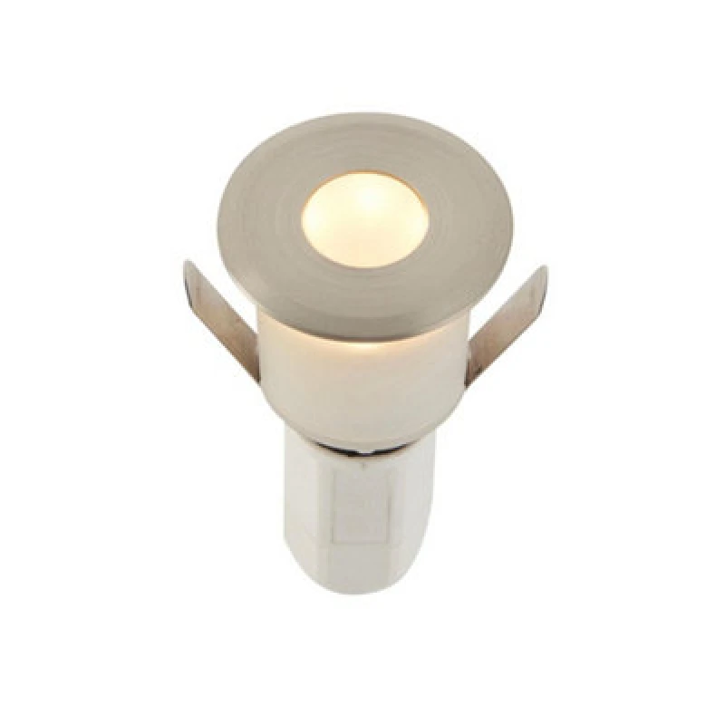 Image of Netlighting Hades LED Outdoor Recessed Ground Decking Light Satin Nickel Effect Plate 3000K IP67 Grey