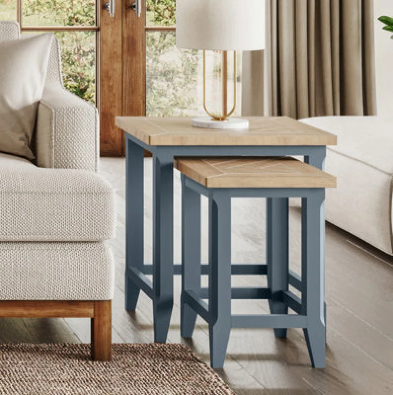Image of Baumhaus Signature Blue Nest Of Two Tables