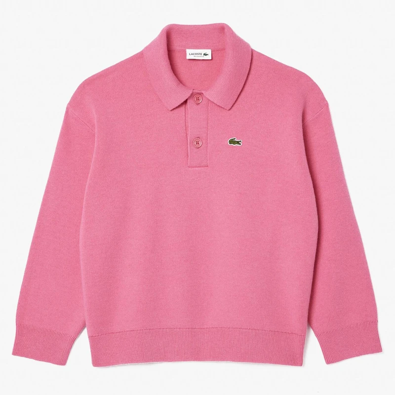 Image of Lacoste Long Sleeve Polo Shirt Pink male 8