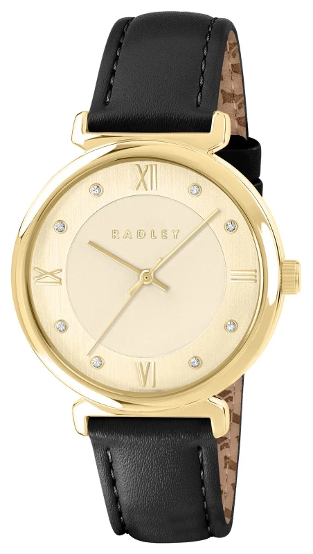 Image of Radley RY21858 Roman Crescent (35mm) Gold Dial / Black Watch