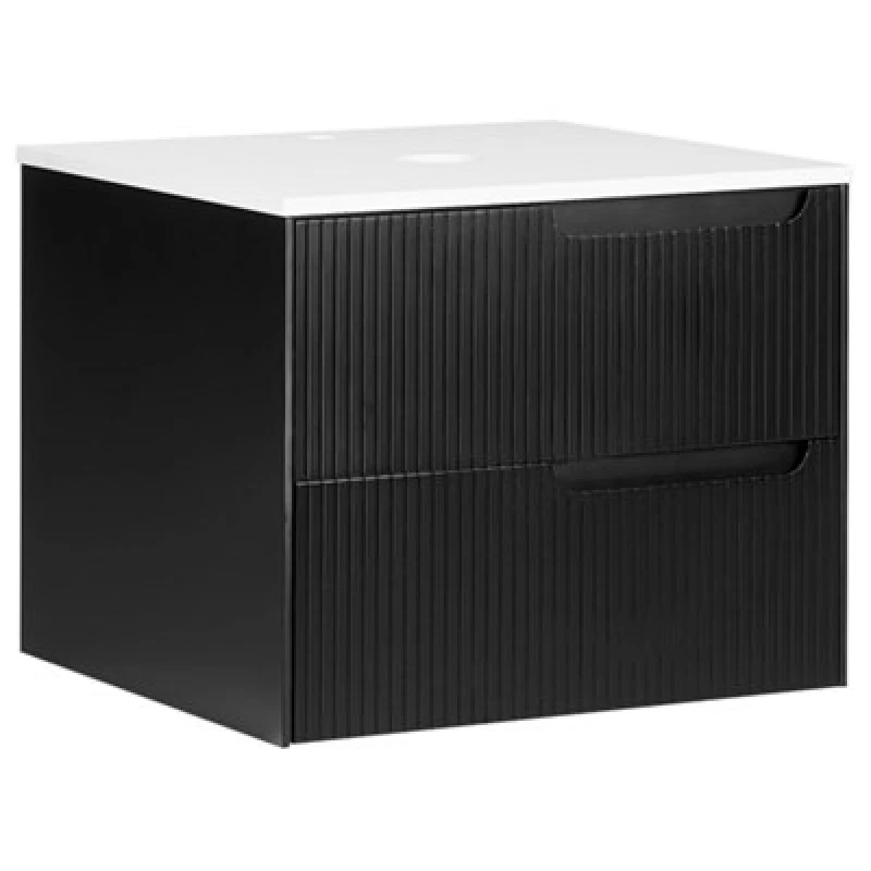 Image of Beliani Wall Mounted Vanity Unit Quintela 60 Cm Black