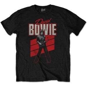 David Bowie - Red Sax Unisex Small T-Shirt - Black