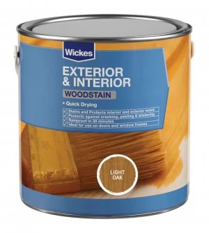 image of Wickes Quick Drying Woodstain - Light Oak 2.5L