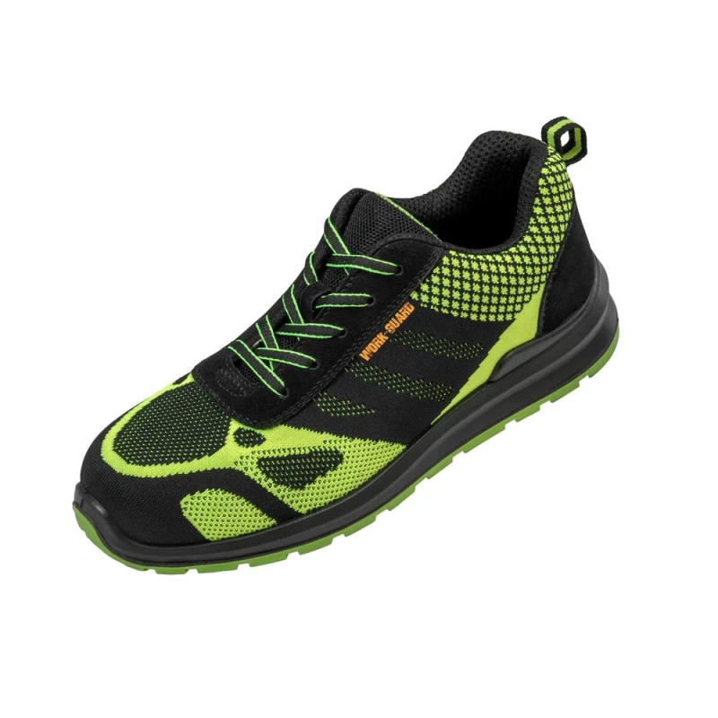 Image of Result Result Men Hicks Leather Trim Safety Trainers in Bright Green Size: 7 Bright Green 7 Male 5063470368754