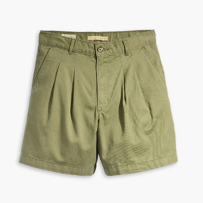 Image of Levis Womens Pleated Tailored Shorts Deep Lichen Grn female 26 L32