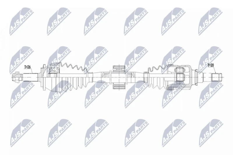 Image of NTY NPW-TY-201 Drive shaft CVT automatic transmission (stepless), Front Axle Right Drive Shaft (13)