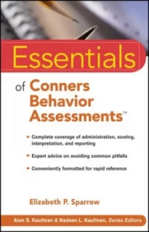 Image of Essentials of Conners behavior assessments by Elizabeth P. Sparrow