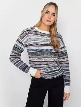 image of Long Tall Sally Blue Fairilse Jumper, Blue, Size 10-12, Women