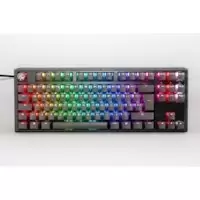 image of Ducky One 3 Aura TKL 80% Mechanical Gaming Keyboard Black Cherry Blue Switch UK Layout