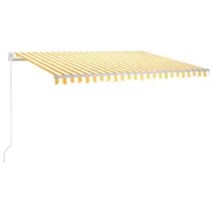 Image of Vidaxl Manual Retractable Awning 400X350 Cm Yellow And White