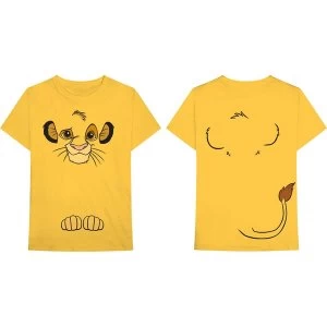 Image of Disney - Lion King Simba Unisex Large T-Shirt - Yellow