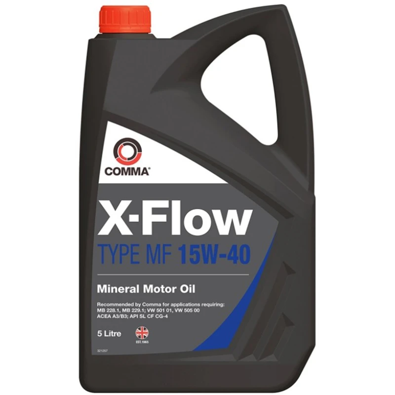 Image of Comma Oil Comma Engine Oil X-Flow Type Mf 15W-40 Mineral Motor Diesel Petrol Cars 5 Litre