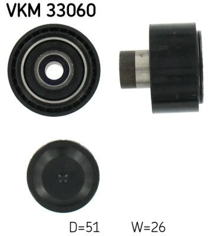 Image of SKF Deflection / guide pulley, V-ribbed belt SKF VKM 33060